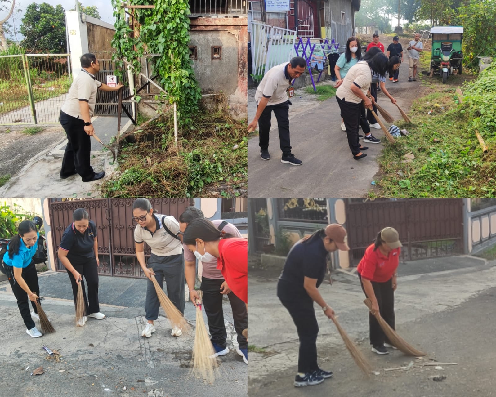 Kerja Bakti di Jl Astasura IV dan Monev Pengelolaan Sampah Berbasis Sumber di Wilayah Bapak Angkat Br. Benaya, Kelurahan Peguyangan